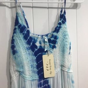 Boutique Tie Dye floor length dress, NWT
